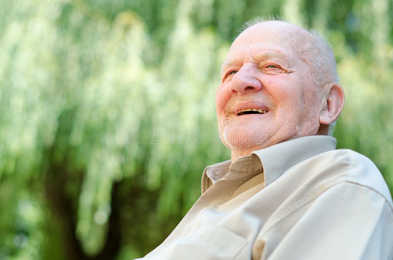 Smiling old man stock image. Image of outside, elderly 36533863