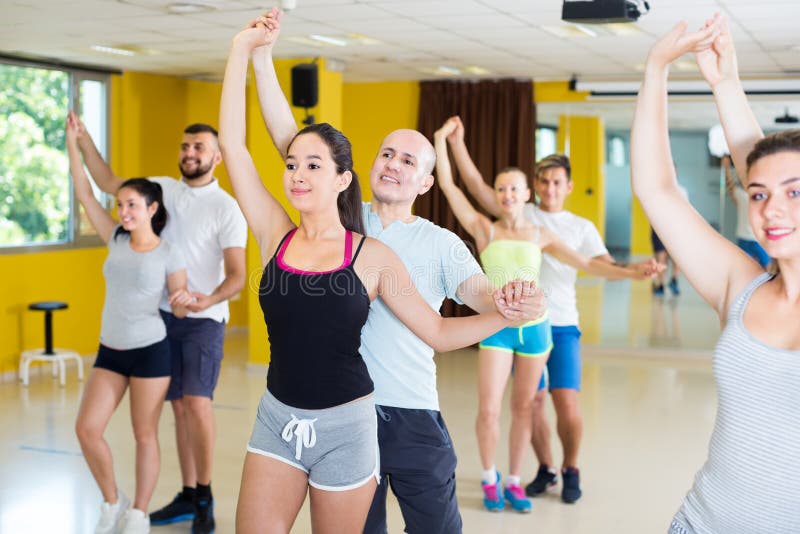 Smiling People Dancing Salsa Stock Image - Image of interior, leisure ...