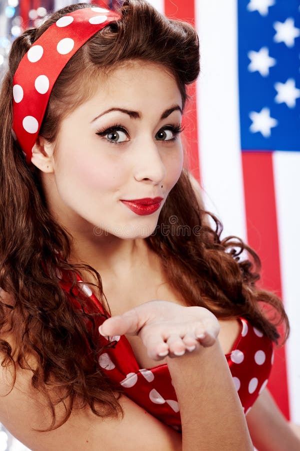 Smiling Pin Up Girl Stock Image Image Of Lipstick Girl 13365255