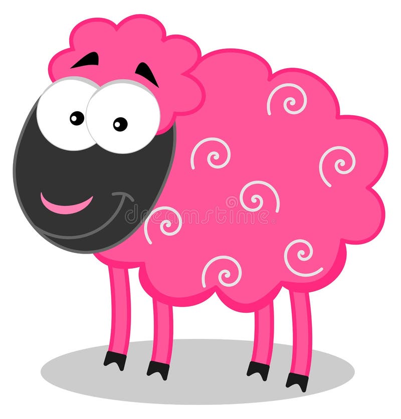 Smiling pink sheep stock vector. Image of pink, mammal 53978676