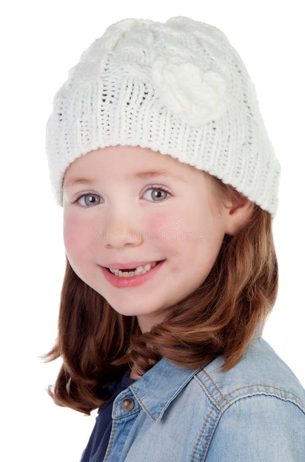 Smiling Pretty Girl with Wool Cap Stock Image Image of adorable, eyes 49151013