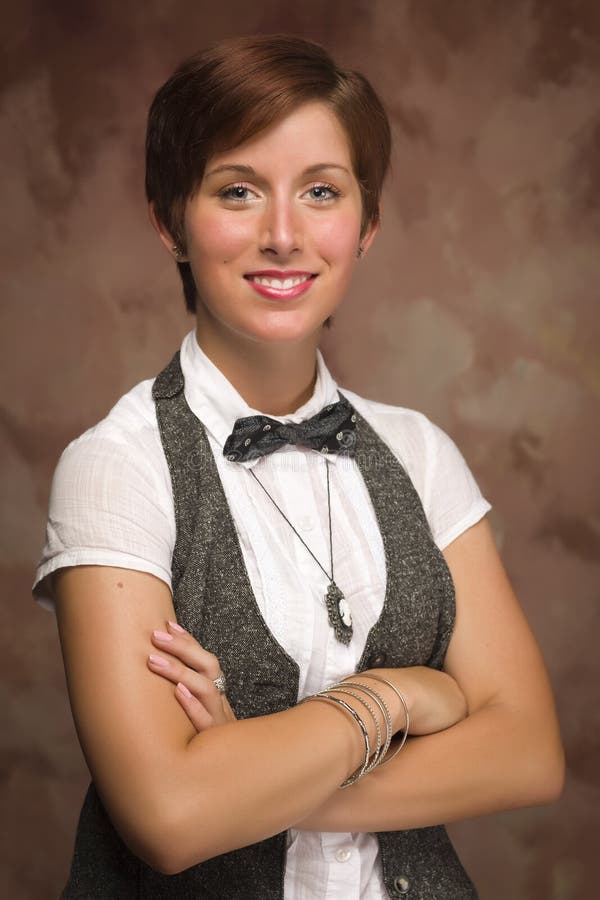 Smiling Red Haired Young Adult Female Portrait