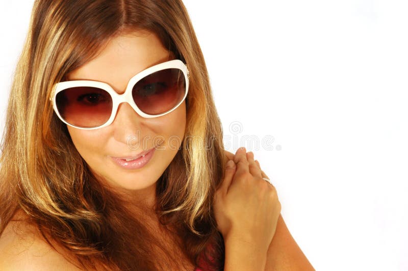 Smiling woman in sunglasses