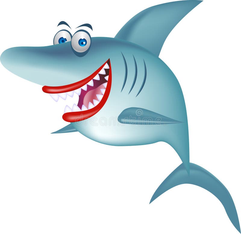 Smiling shark cartoon stock vector. Illustration of bite - 20403540