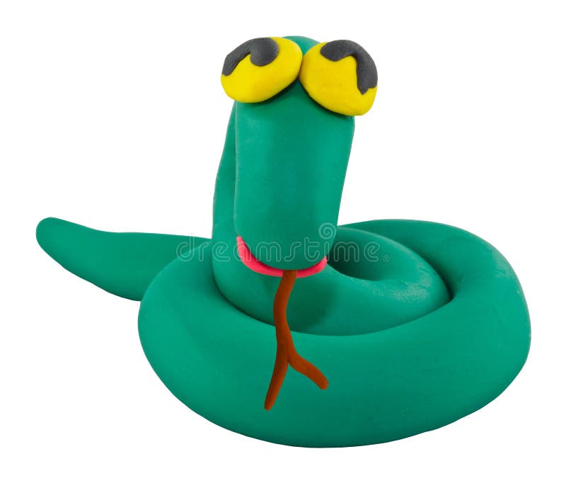 Smiling snake made from clay