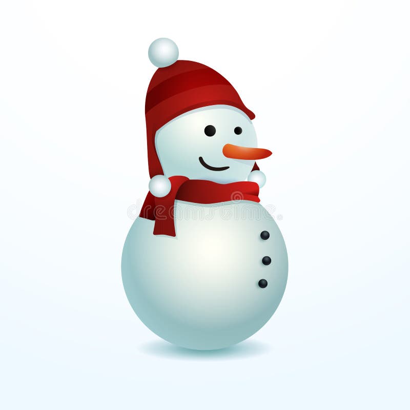 Smiling Snowman. Vector illustration isolated for easy use in different compositions. Cartoon Character design. Merry Christmas! stock illustration Smiling Snowman. Vector illustration isolated for easy use in different compositions. Cartoon Character design. Merry Christmas! stock illustration