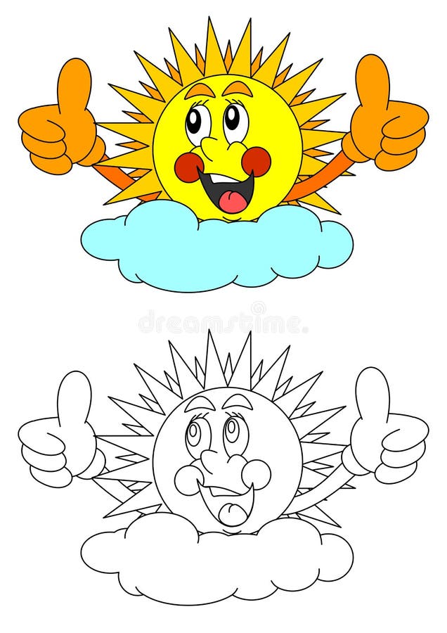 Smiling sun behind a cloud