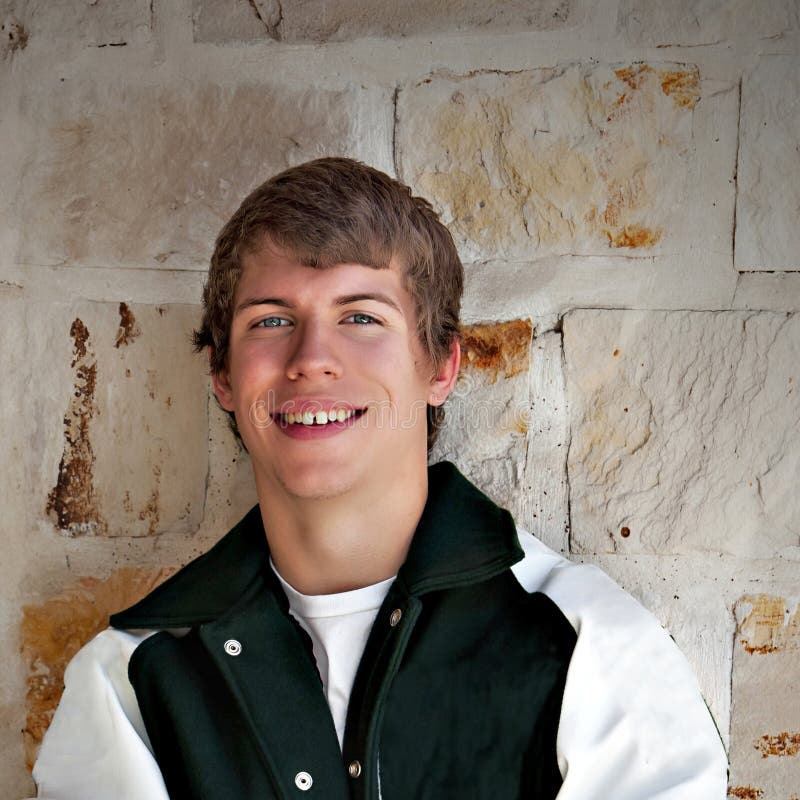 Smiling teen boy stock photography