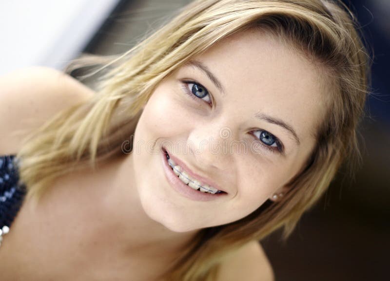 Smiling Teen With Braces Stock Photo Image Of Teen