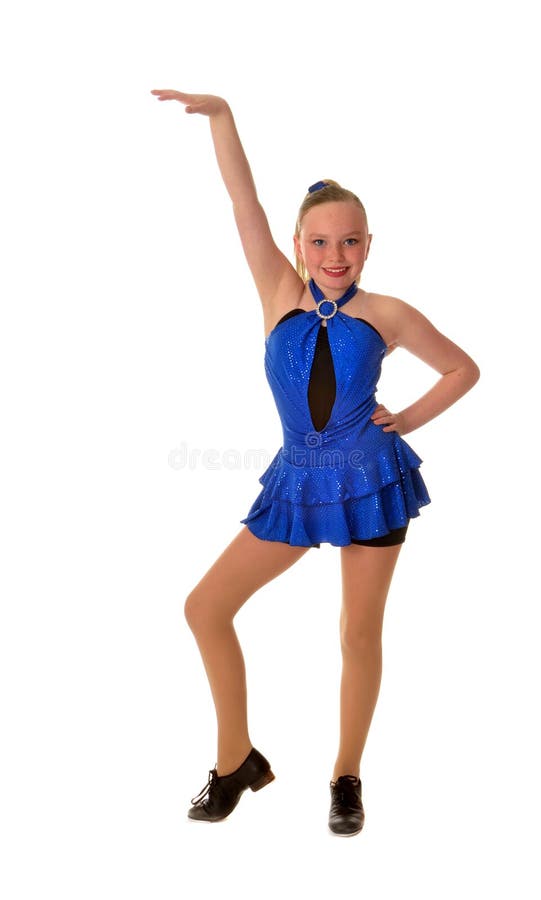 Smiling Teen Tap Dancer Blue Dress Stock Photo - Image of performance,  recital: 37837434