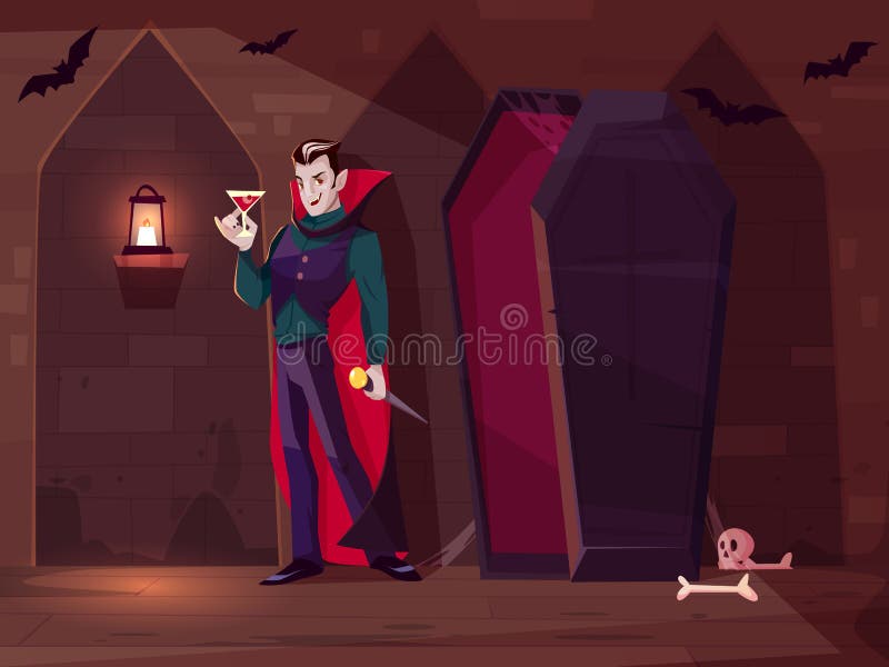 Filming movie about vampire cartoon concept Vector Image