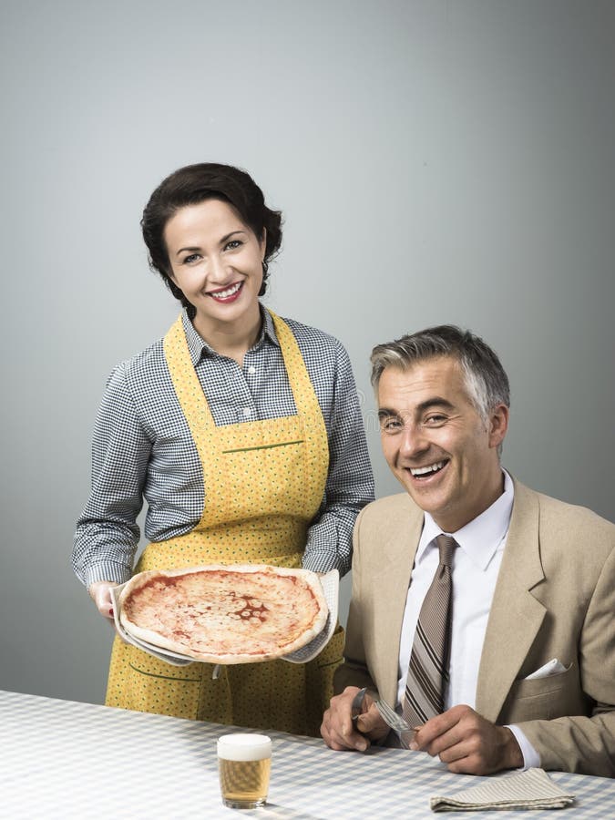 Smiling Wife Serving Dinner Stock Photo - Image of hungry, care: 51577604