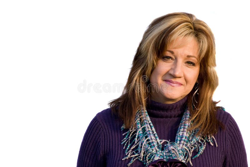 A pretty middle aged woman with a very sincere smile. Smiling asking stock images, royalty-free photos and pictures