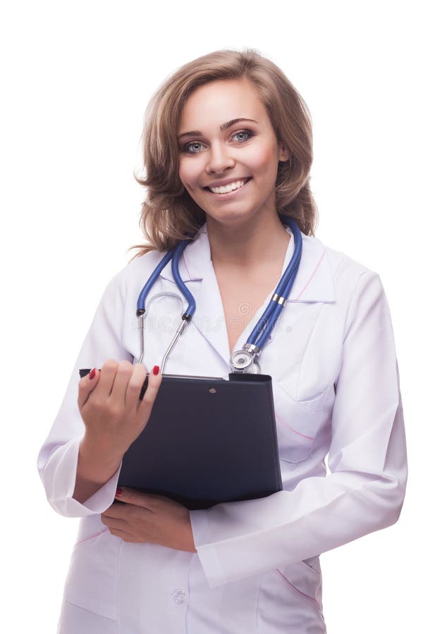 Smiling woman doctor stock photo