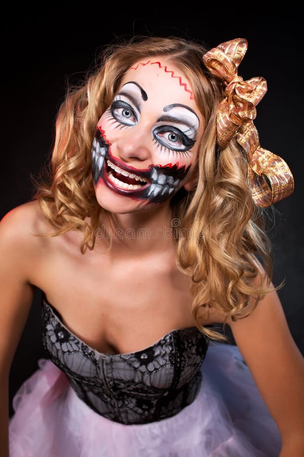 Smiling Woman Wearing As CHucky Doll . Halloween Stock Photo - Image of carnival, dark: 34135298 Smiling Woman Wearing As CHucky Doll . Halloween Stock Photo - Image of carnival, dark: 34135298