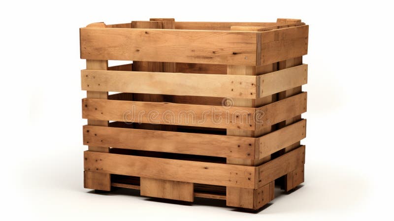 Smiling Wooden Cargo Crate: Sustainable Design With Joyful And Optimistic Visual Puns vector illustration