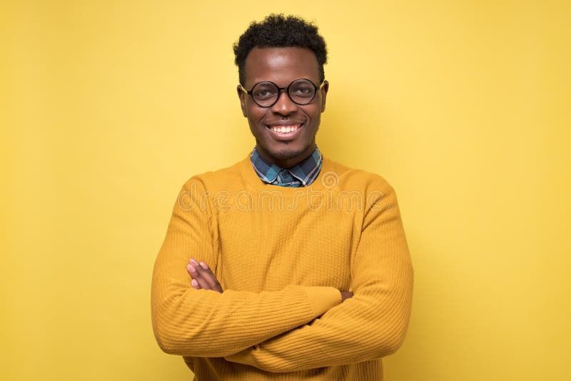 del Migration ar Smiling Young African American Man with Glasses Smiling Confident Stock  Image - Image of muscular, cool: 178593481