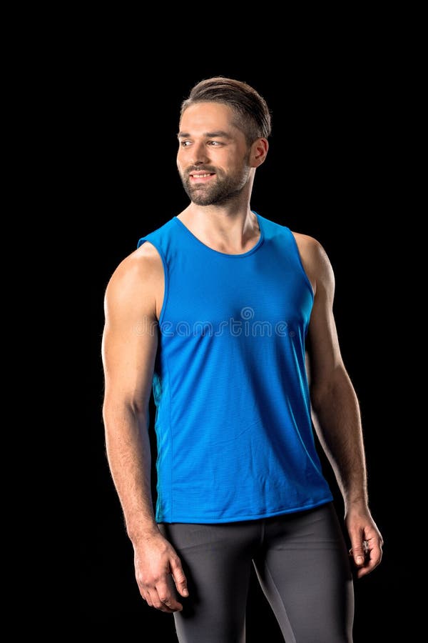 Athletic man in sportswear stock image. Image of motivation - 125617967