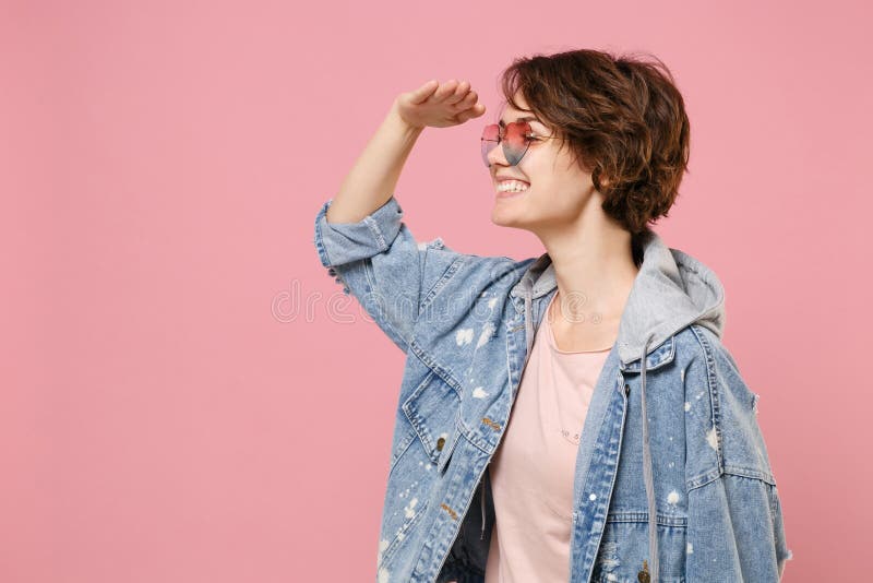 Beautiful Model Holding Fashion Sunglasses Forehead Stock Photos - Free ...