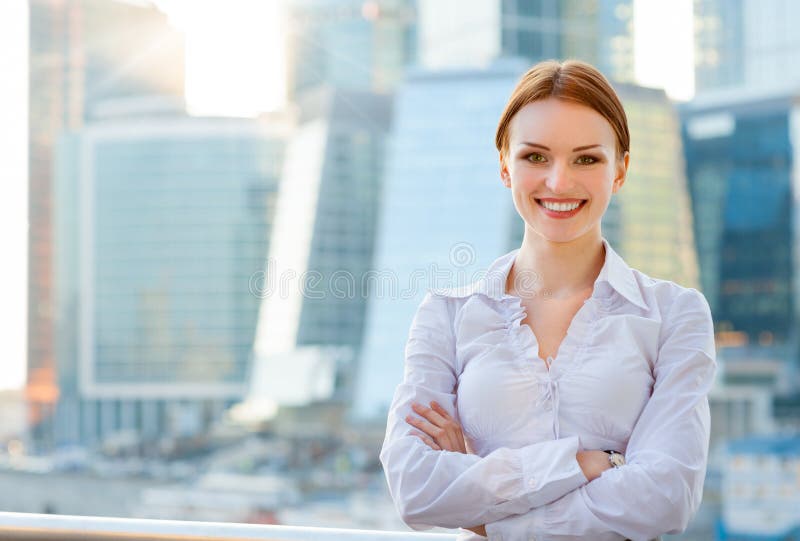 Smiling young business woman