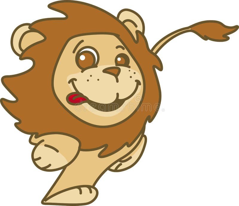 Lion Head Smiling For Coloring Stock Illustration - Illustration of