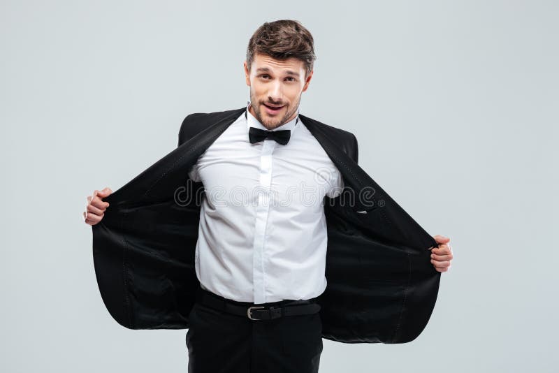 Young Business Man Taking Suit Jacket Off Stock Photo Image of