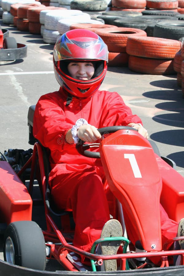 Smiling young racer