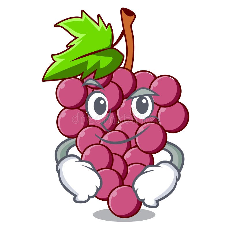 Smirking Red Grapes Fruit Isolated in Character Stock Vector ...