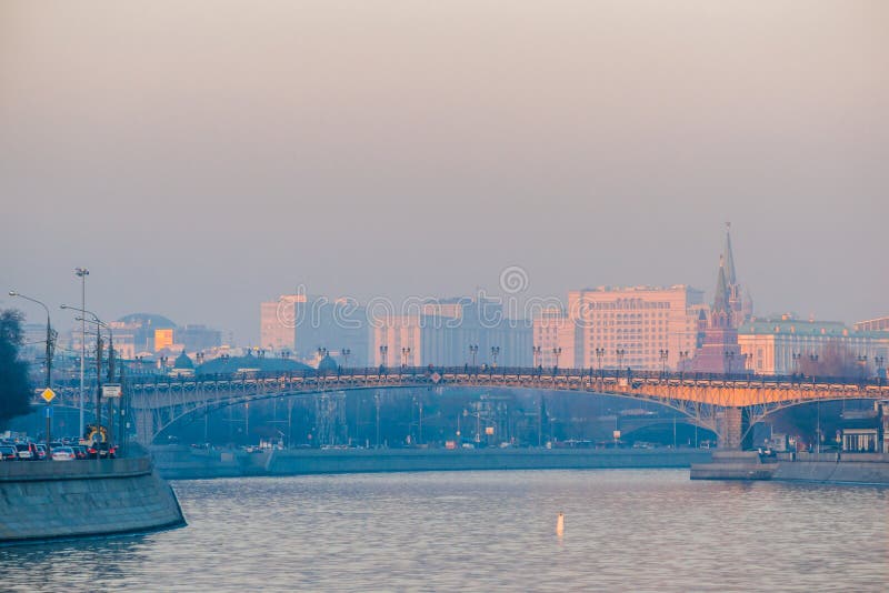 Smog in Moscow, Russia. Thursday, Nov. 20, 2014. Weather: Sun, s royalty free stock images Smog in Moscow, Russia. Thursday, Nov. 20, 2014. Weather: Sun, s royalty free stock images