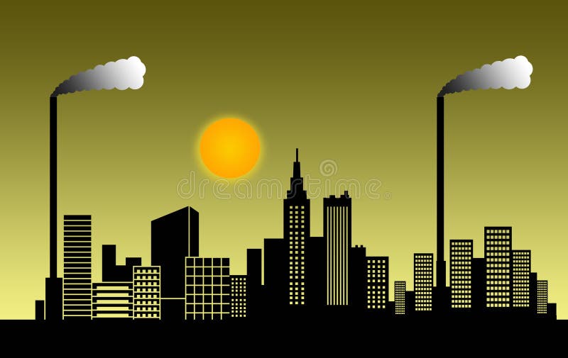 City polluted by industrial smoke and smog. City polluted by industrial smoke and smog