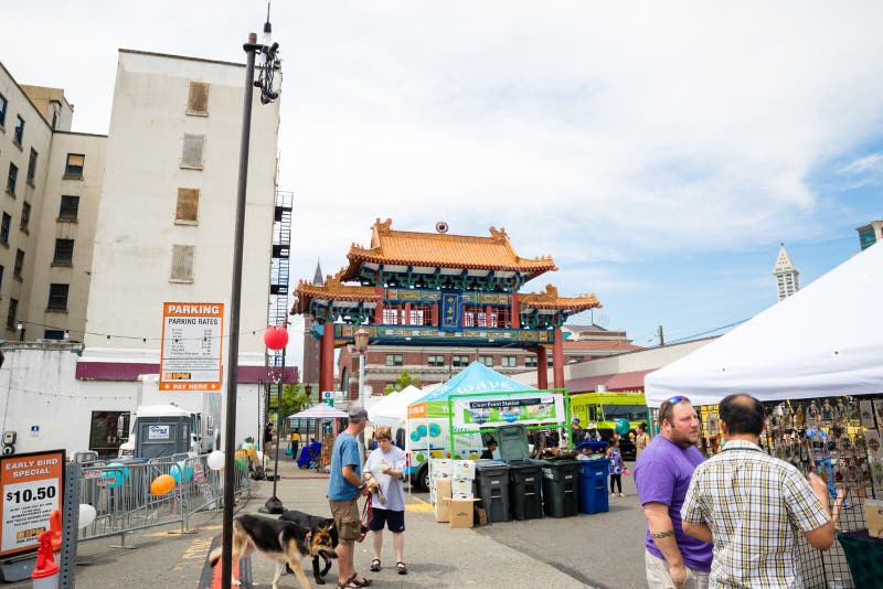 Smoka Fest Chinatown Seattle Waszyngton obraz royalty free
