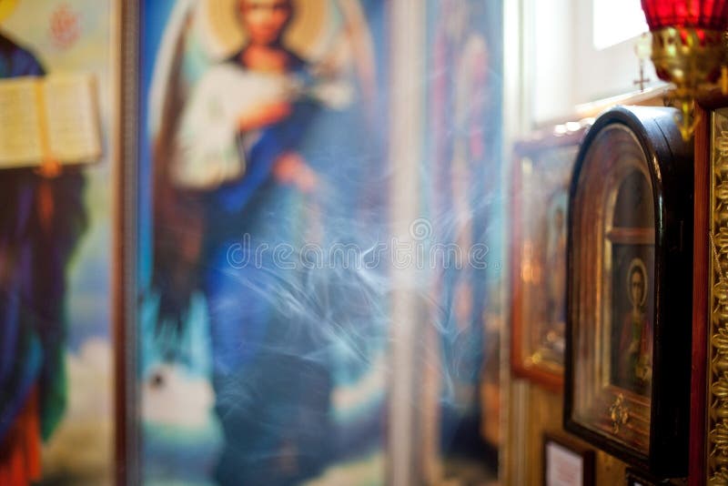 Smoke in the Church. Background Stock Image Image of charcoal