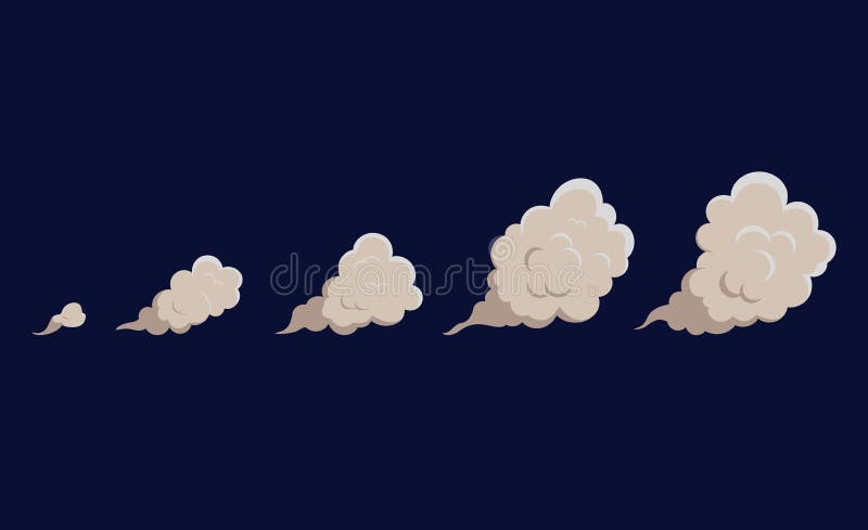 Speed hand drawn fast motion clouds, smoke blast or puff cloud