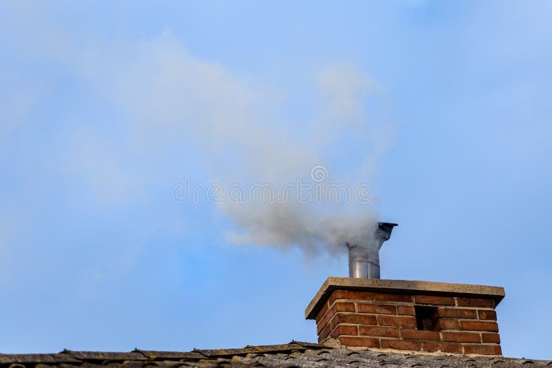 Smoke Coming Out Of House Chimney Stock Photo Image of coal
