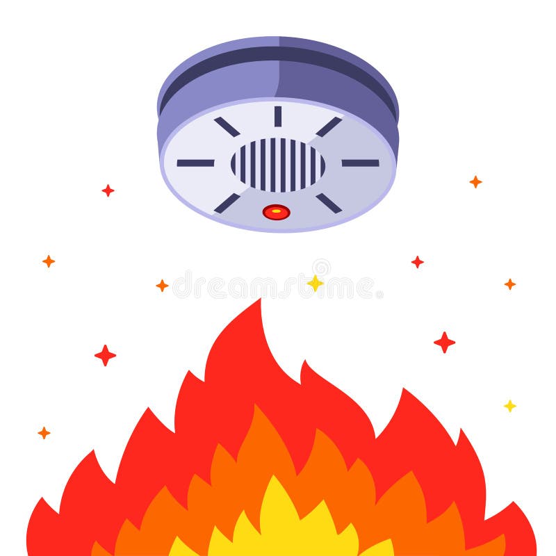 Smoke detector against indoor fire. building smoke alarm.