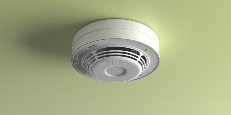Smoke Detector on Blueprint Drawing Background. Fire Safety System. 3d ... Circuit Diagram