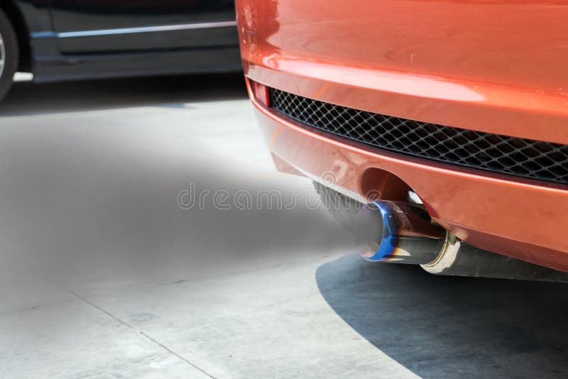 The Smoke from the Exhaust of a Car. Stock Photo Image of pollution