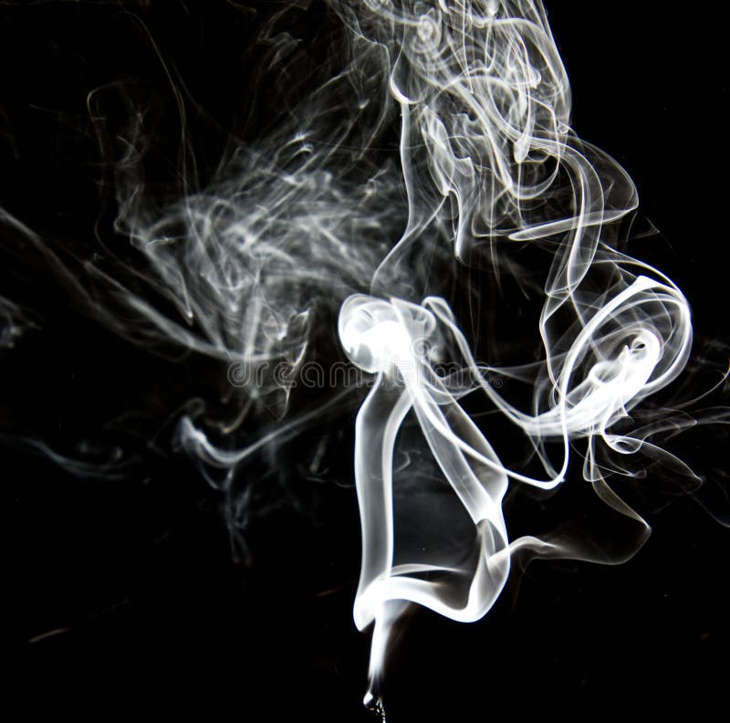 White Candle Smoke on Black Background Stock Photo - Image of flame