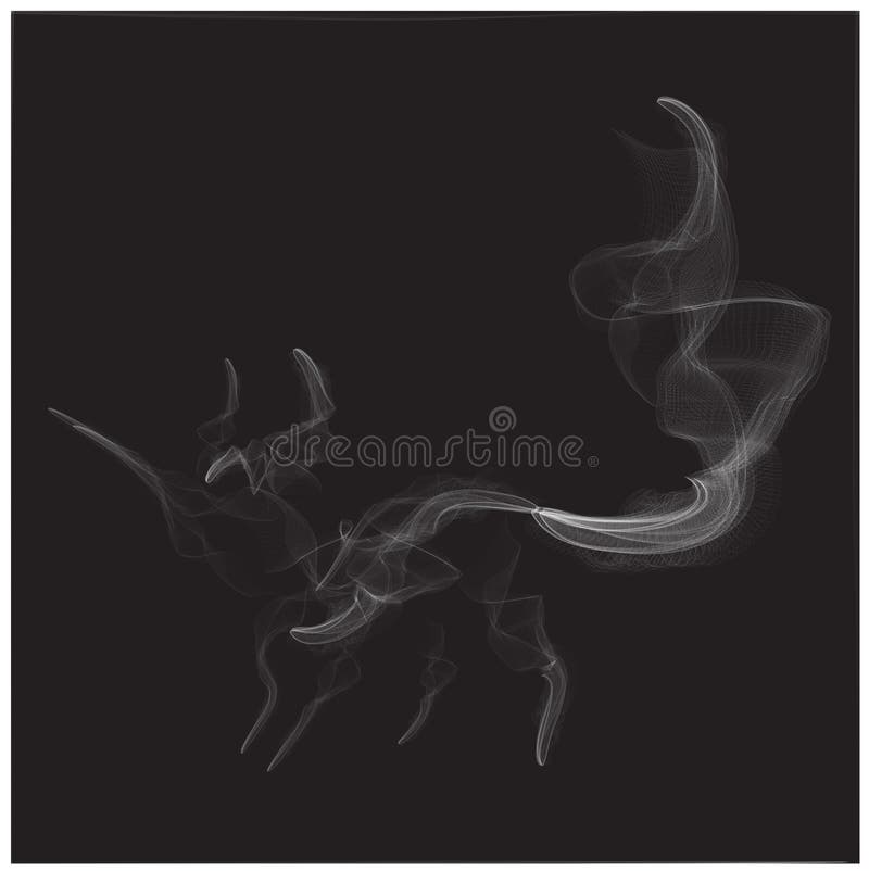Smoke fox royalty free illustration