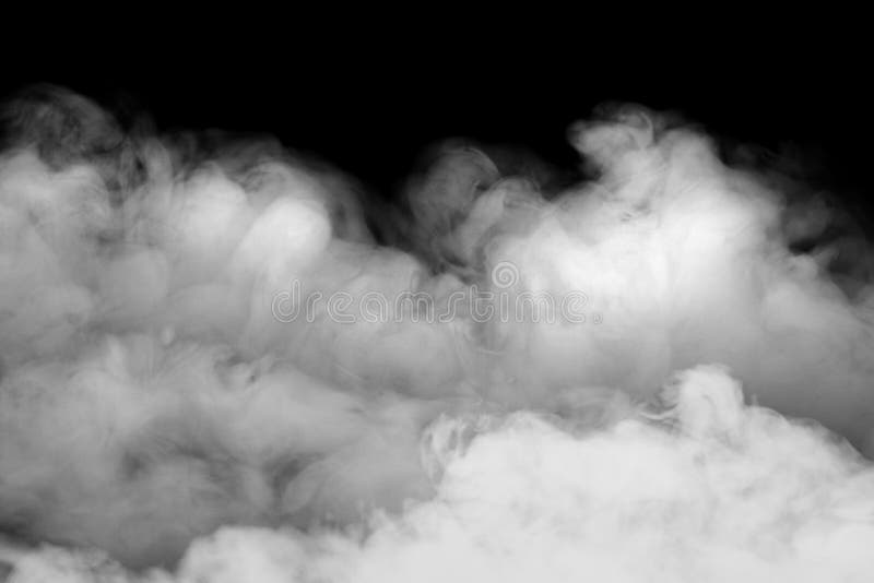 Smoke fragments isolated on a black color background royalty free stock photography