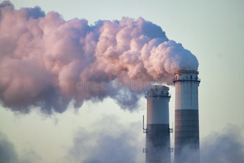 Smoke from an industrial smokestack