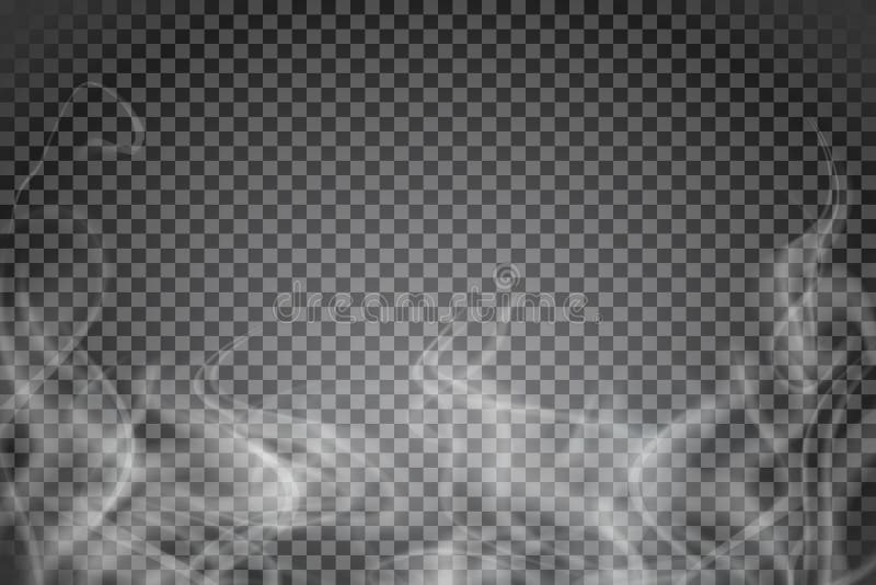 Smoke isolated on transparent background. Vector  fog, vapor