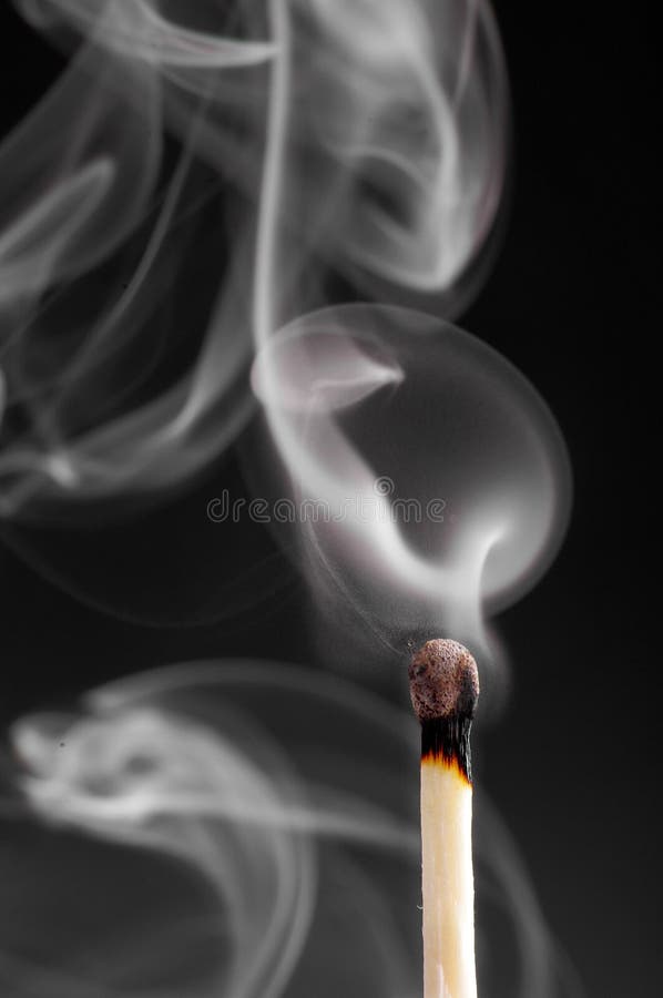 Smoke from a match stock image. Image of yellow, head 24832707