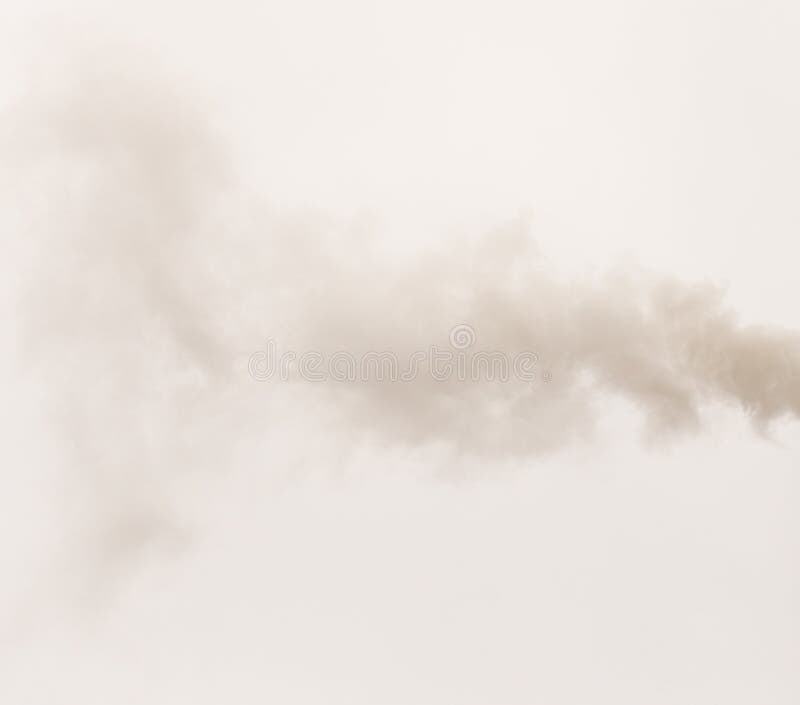 Smoke from a pipe on a cloudy sky. Warming, nature.