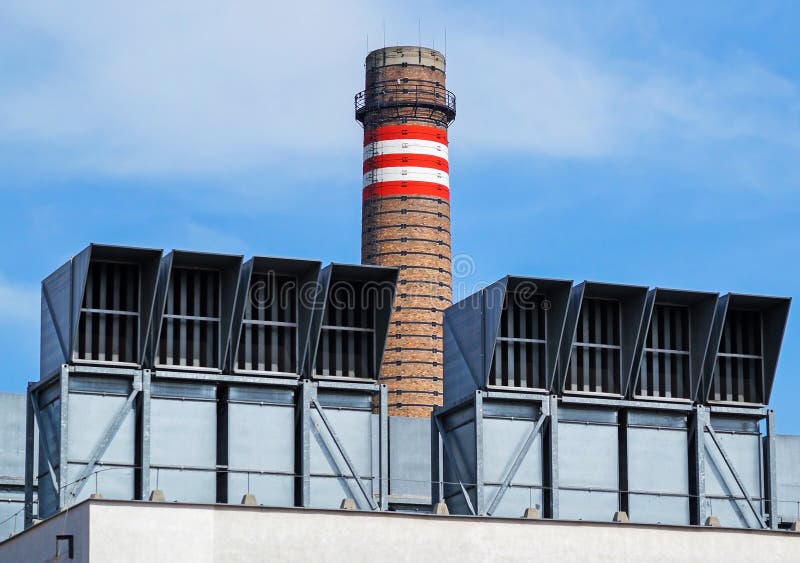 Smoke stack and air filter stock image. Image of blue 61791999