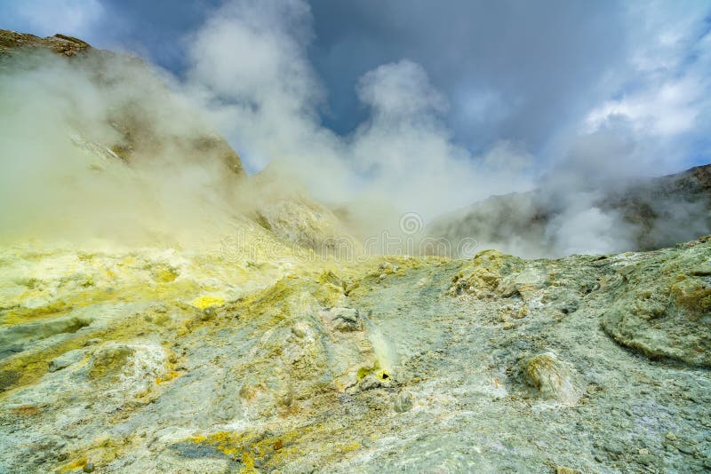 Smoke,volcanic crater,white island,new zealand 6 royalty free stock photos Smoke,volcanic crater,white island,new zealand 6 royalty free stock photos