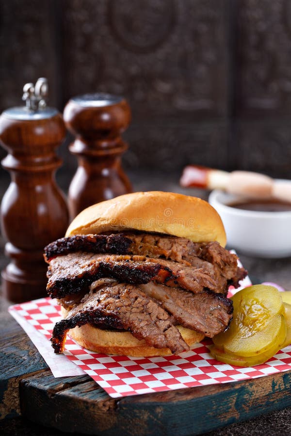 Smoked Beef Brisket Sandwich Stock Photo - Image of roast, pitmaster