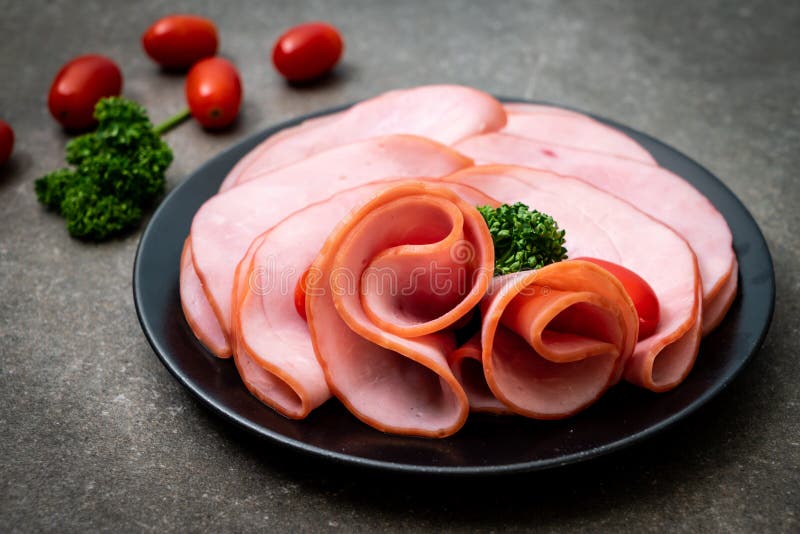 Smoked ham sliced stock photo. Image of pink, closeup 154140546