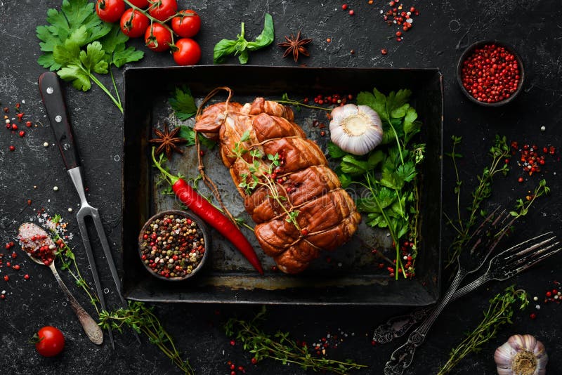 Smoked Pork Ham. Roast Meat. Top View Stock Image Image of appetizer