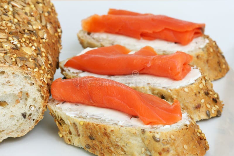 Smoked Salmon and Cream Cheese Stock Image - Image of tasty, snack: 7558845